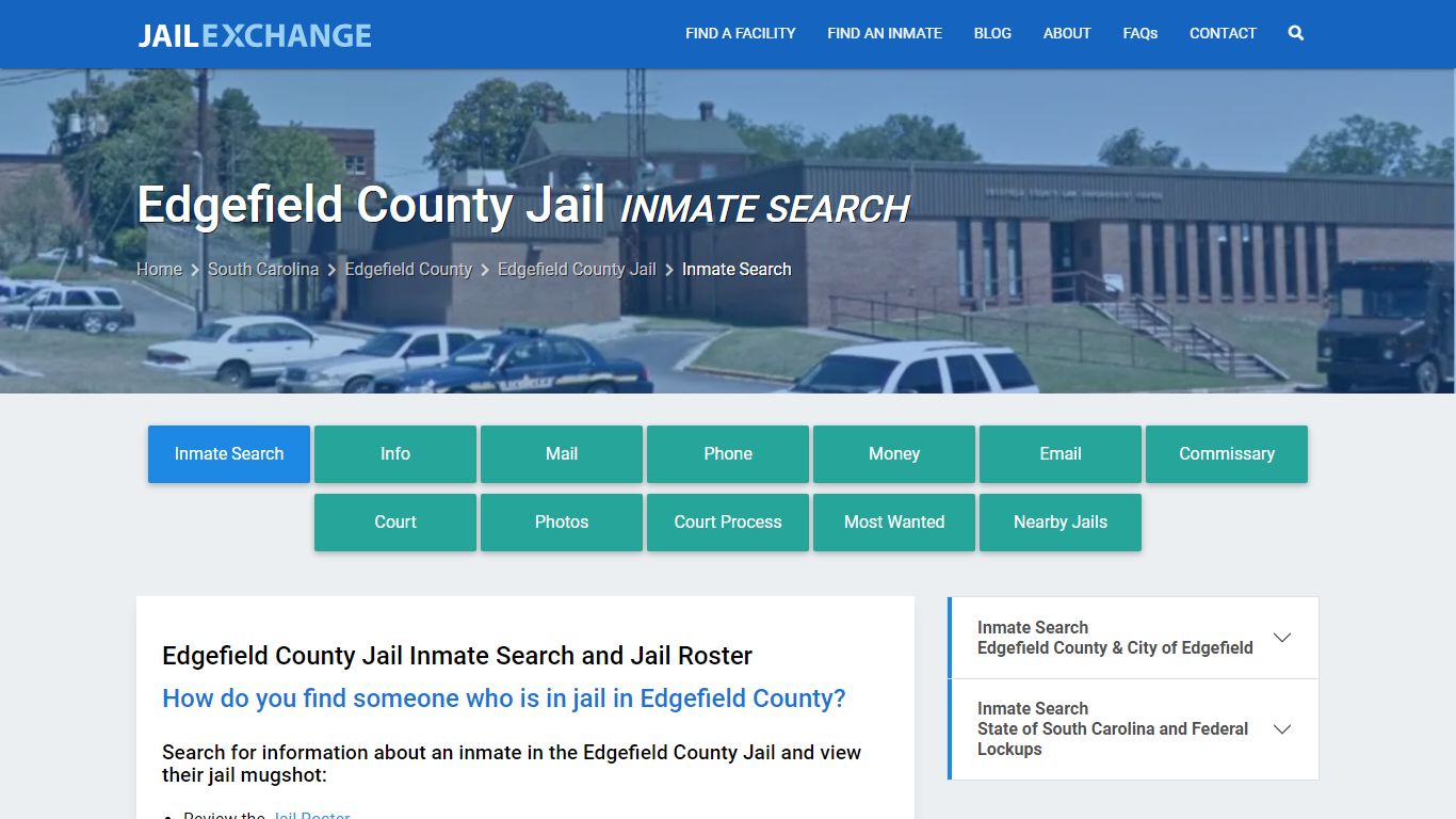 Inmate Search: Roster & Mugshots - Edgefield County Jail, SC