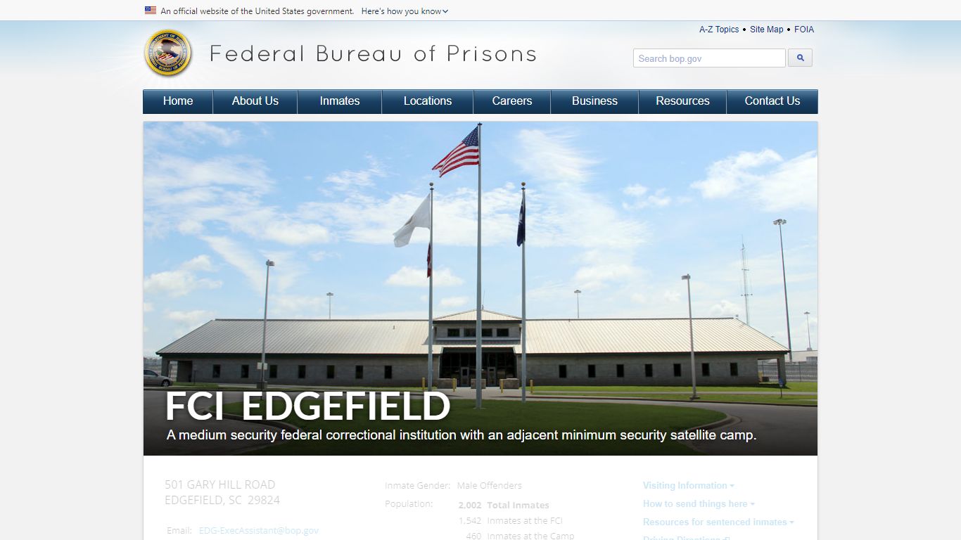 FCI Edgefield - Federal Bureau of Prisons